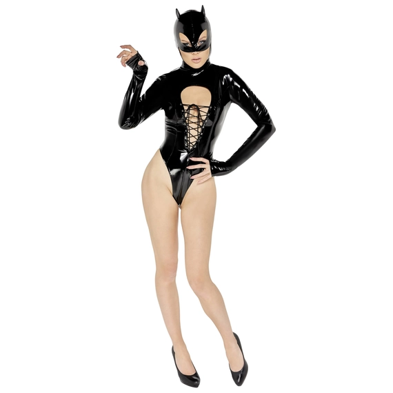 Black Velvet - hosszúujjú Batwoman body (fekete) - S