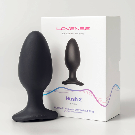 LOVENSE Hush 2 L - újratölthető kis anál vibrátor (57mm) - fekete