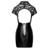 Kép 6/6 - Noir - csipke felsős fényes ruha fűzővel (fekete)