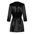 Kép 3/4 - / Obsessive Satinia Robe - rövid szatén köntös tangával (fekete)