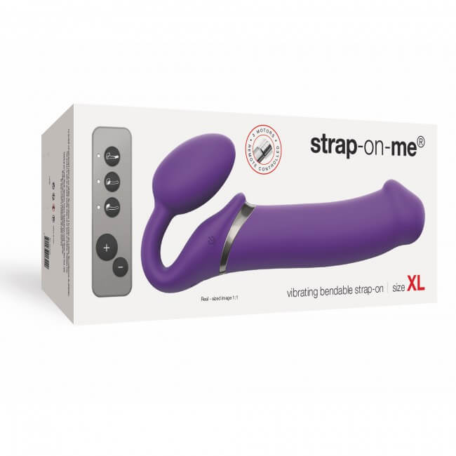Strap-on-me XL - felcsatolható vibrátor - extra nagy (lila)