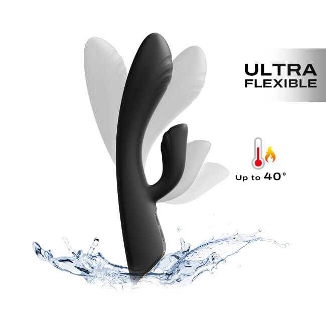 Dorcel Flexi Rabbit - akkus, melegítős csiklókaros vibrátor (fekete)