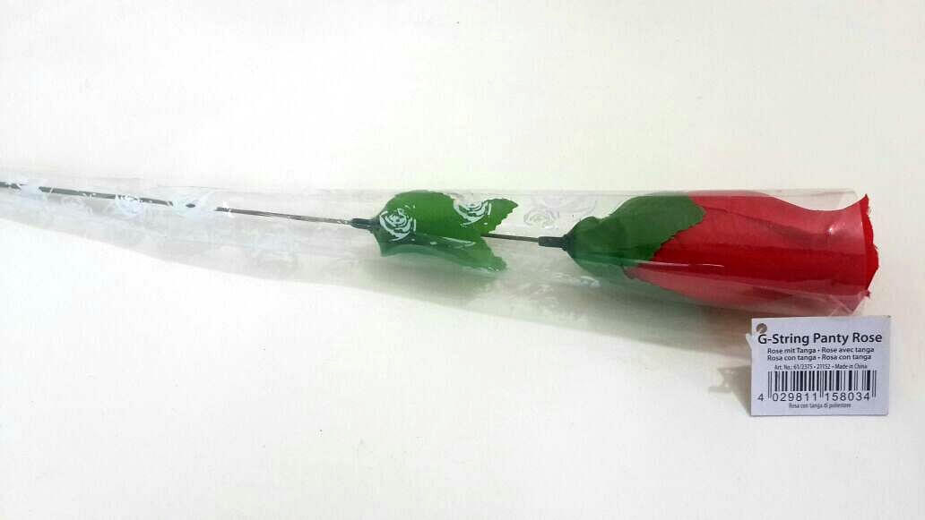 Panty Rose - rózsaszálba rejtett tanga - piros (S-L)